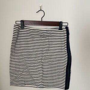 Madewell Navy and White Striped Skirt